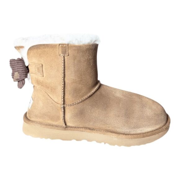 UGG Mini Bailey Bow Corduroy "Chestnut" Winter Boot Size 8 - Picture 7 of 9